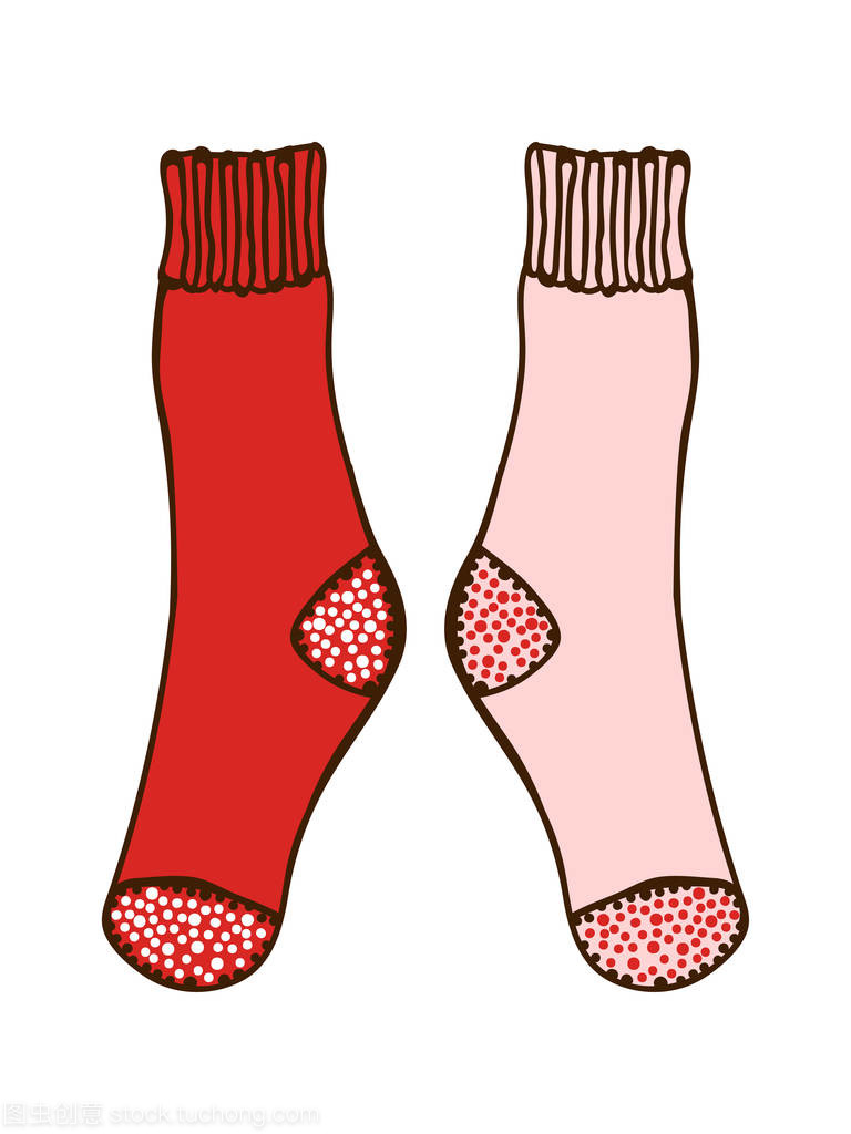 嘟嘟雙彩色襪子。插圖設(shè)計